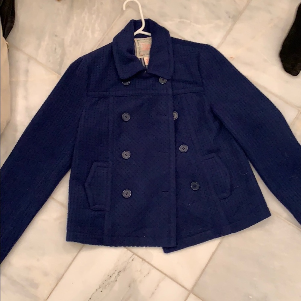 Navy blue flying tomato pea coat